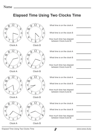 Elapsed Time Using Two Clocks Time