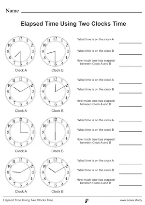 Elapsed Time Using Two Clocks Time