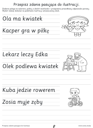 Przepisz zdanie pasujące do ilustracji