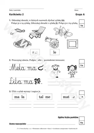 Elementarz odkrywców klasa 1 kształcenie zintegrowane kartkówka 