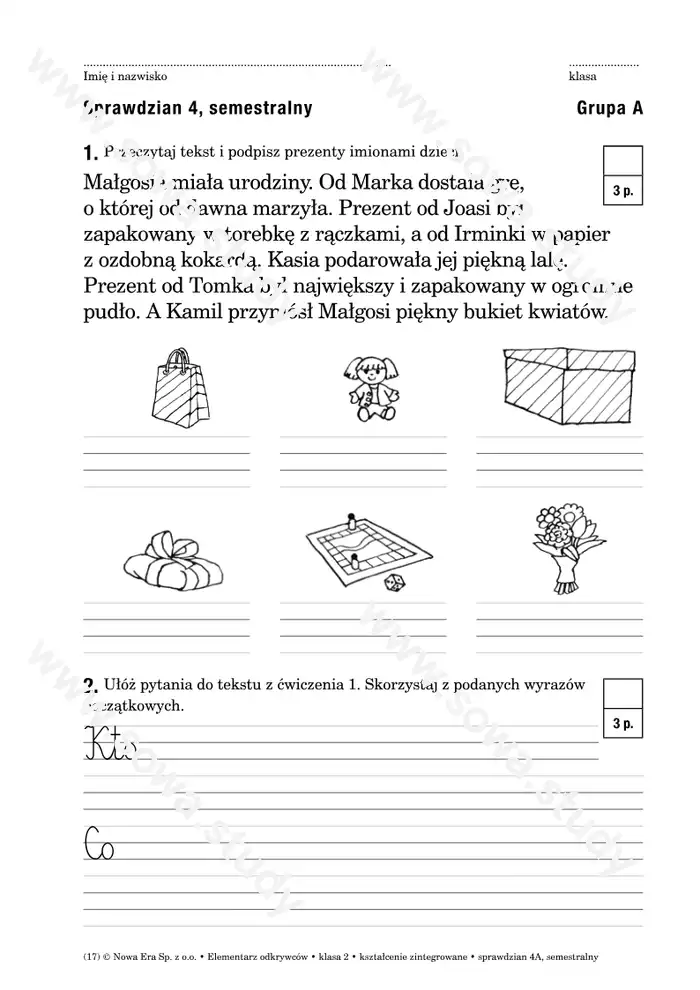 Elementarz odkrywców klasa 2 kształcenie zintegrowane sprawdzian semestralny Elementarz odkrywców klasa 2 kształcenie zintegrowane sprawdzian semestralny worksheet