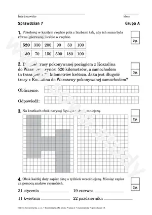 Elementarz XXI wieku klasa 3 matematyka sprawdzian Elementarz XXI wieku klasa 3 matematyka sprawdzian
