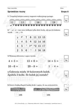 Elementarz odkrywców klasa 1 matematyka sprawdzian roczny Elementarz odkrywców klasa 1 matematyka sprawdzian roczny