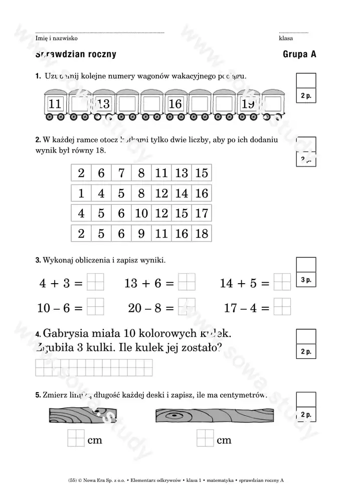 Elementarz odkrywców klasa 1 matematyka sprawdzian roczny Elementarz odkrywców klasa 1 matematyka sprawdzian roczny worksheet