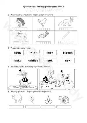 Sprawdzian 1– edukacja polonistyczna Sprawdzian 1– edukacja polonistyczna