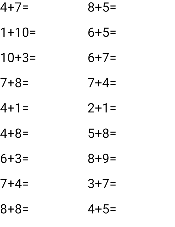 Dodawanie  worksheet