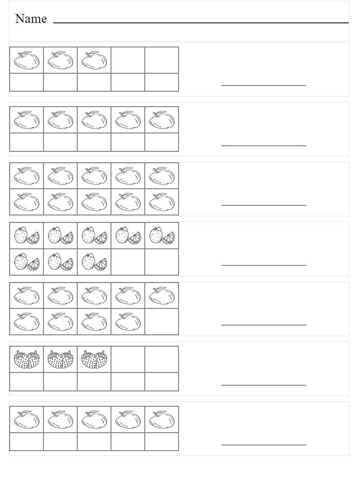 Count fruits in frame worksheet