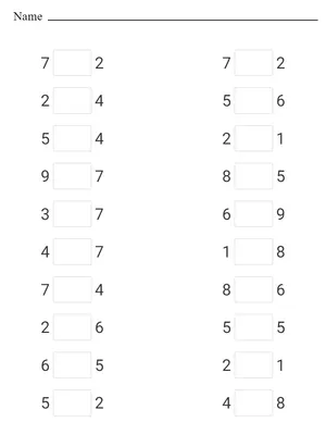 Add and compare: numbers within 10