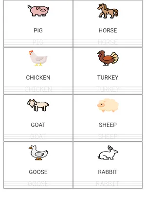 Read and Write Farm Animals
