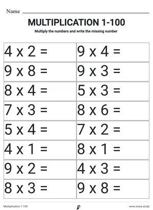 Multiplication 1-100