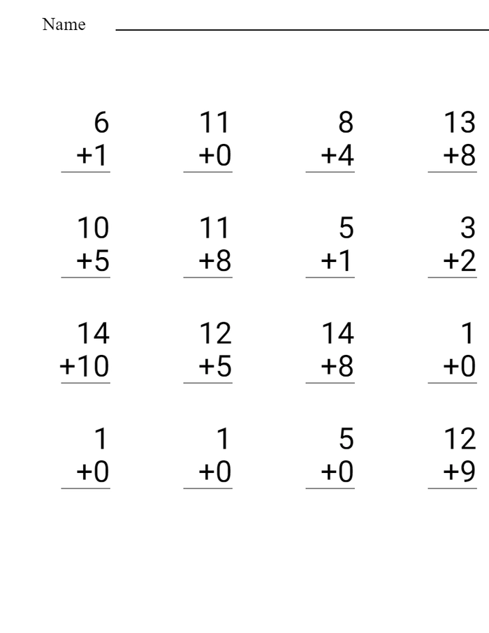 Dodawanie liczb dwucyfrowych worksheet