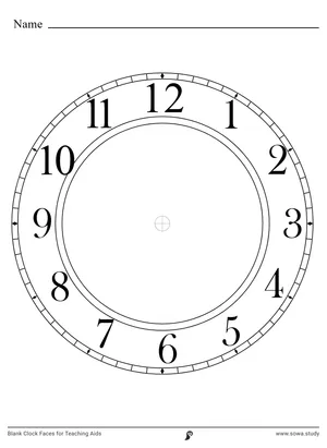 Blank Clock Faces for Teaching Aids