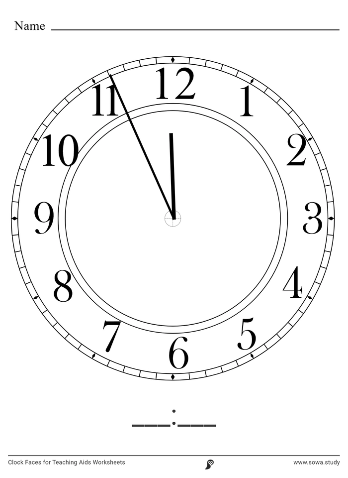 Clock Faces for Teaching Aids Worksheets worksheet