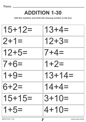 ADDITION 1-30