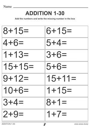ADDITION 1-30