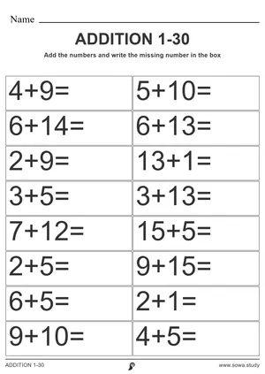 ADDITION 1-30