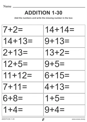 ADDITION 1-30
