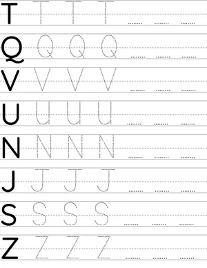 Writing letters A-Z