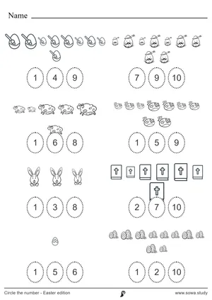 Circle the number - Easter edition