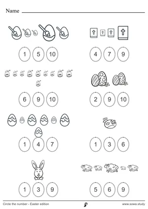 Circle the number - Easter edition