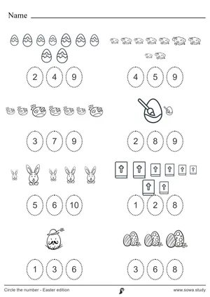 Circle the number - Easter edition