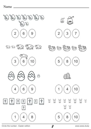 Circle the number - Easter edition