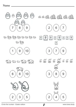 Circle the number - Easter edition