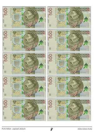 PLN 500zł - pięćset złotych