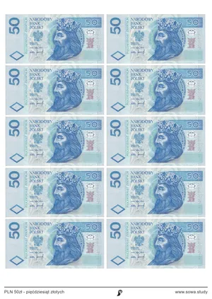 PLN 50zł - pięćdziesiąt złotych