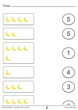 Add and Match - bananas and number