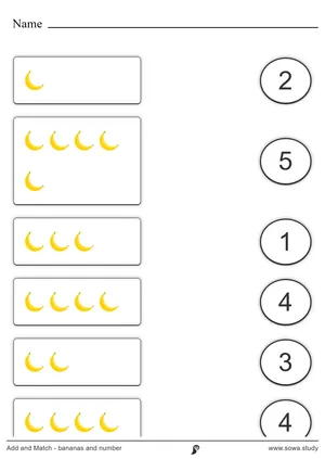 Add and Match - bananas and number