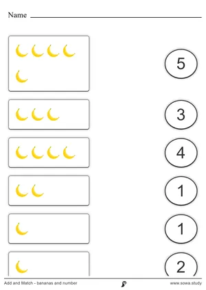 Add and Match - bananas and number