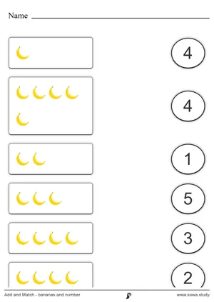 Add and Match - bananas and number