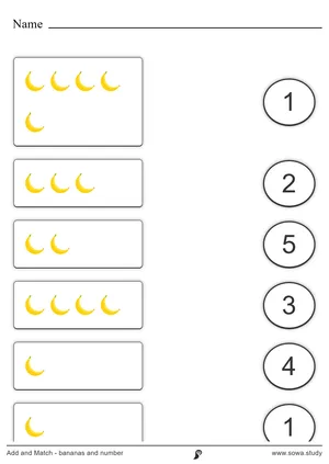 Add and Match - bananas and number