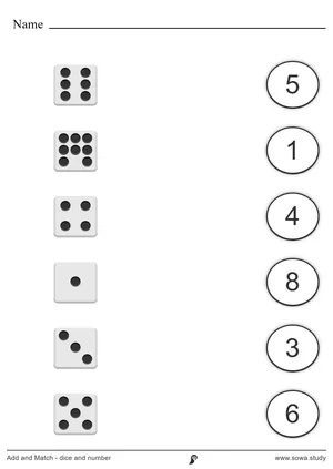 Add and Match - dice and number