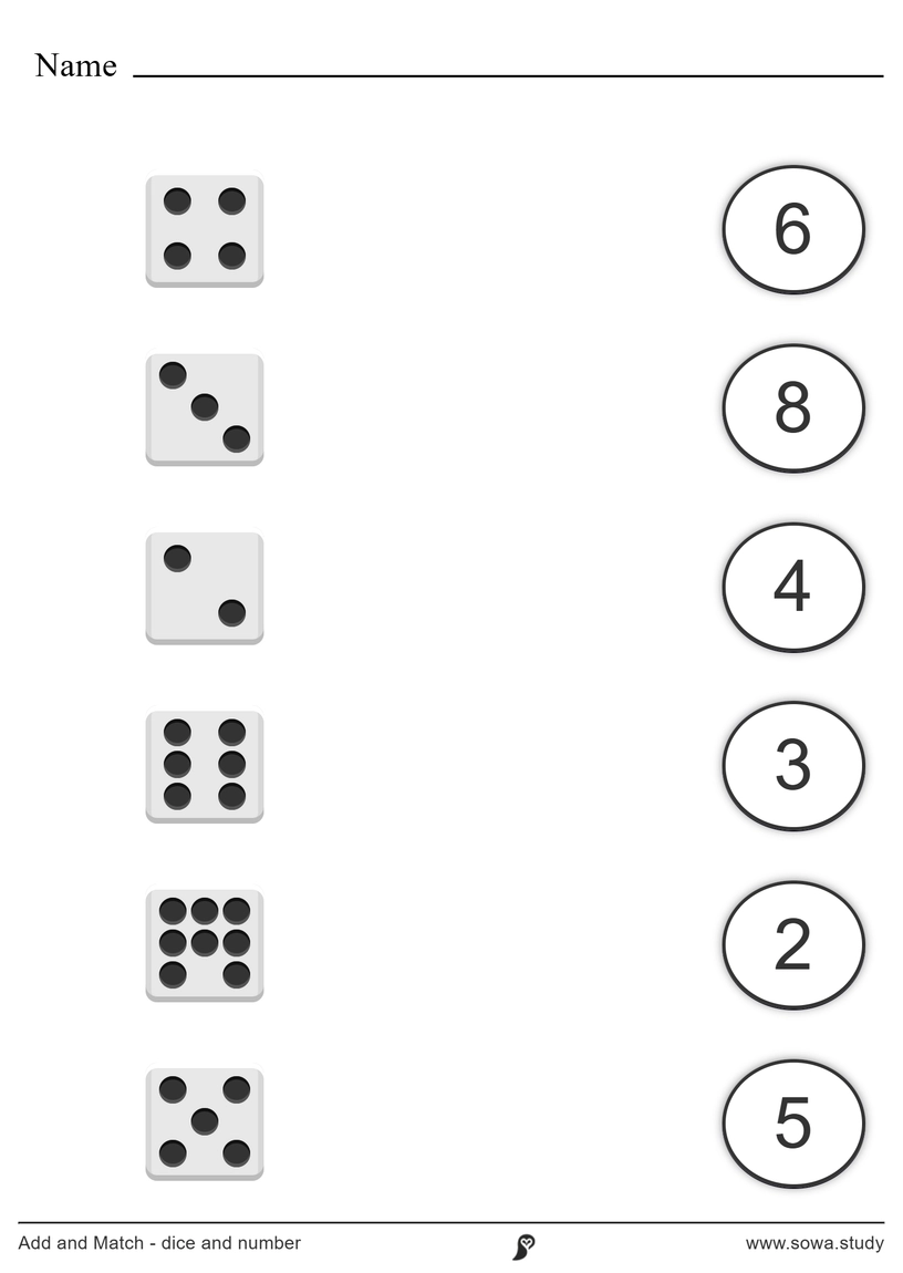 Add and Match - dice and number – version 1