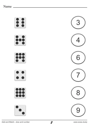 Add and Match - dice and number