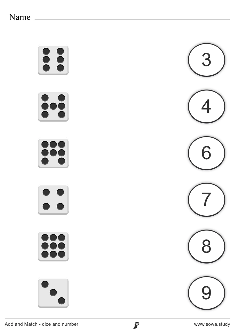 Add and Match - dice and number – version 2