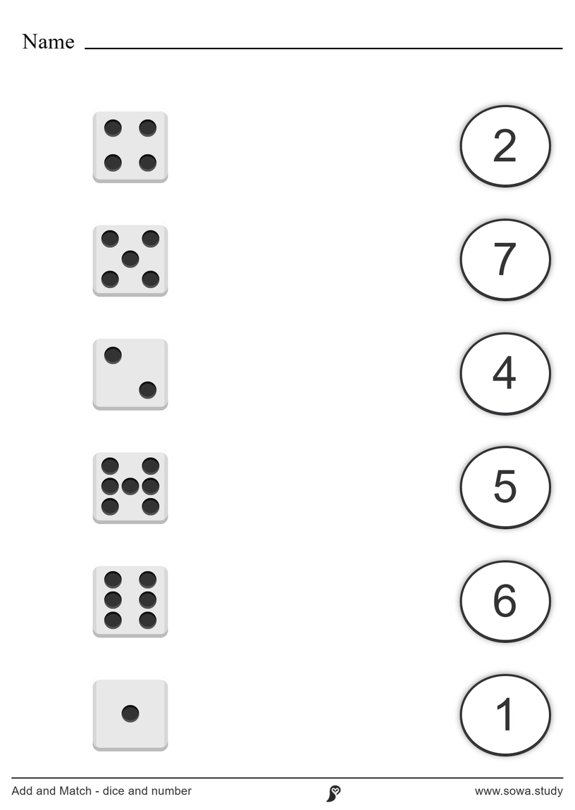 Add and Match - dice and number – version 3