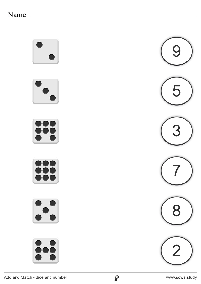 Add and Match - dice and number – version 4