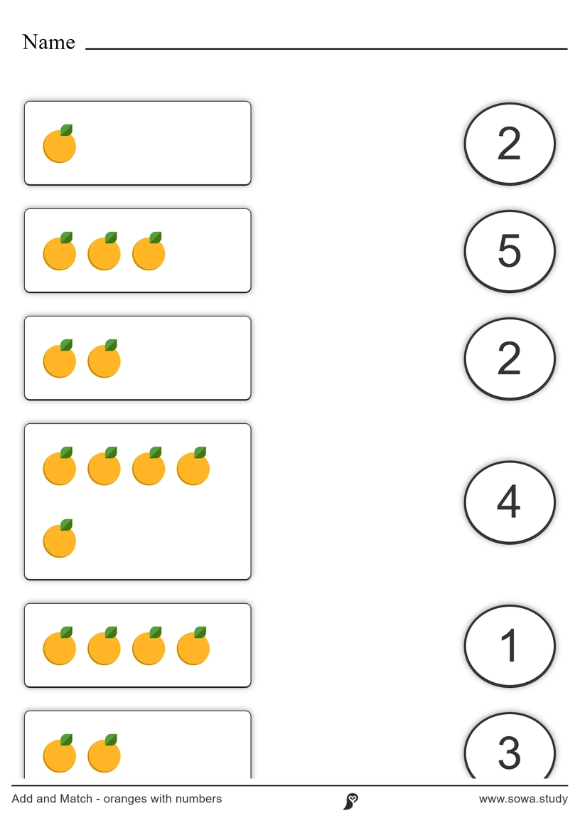 Add and Match: Oranges – version 1
