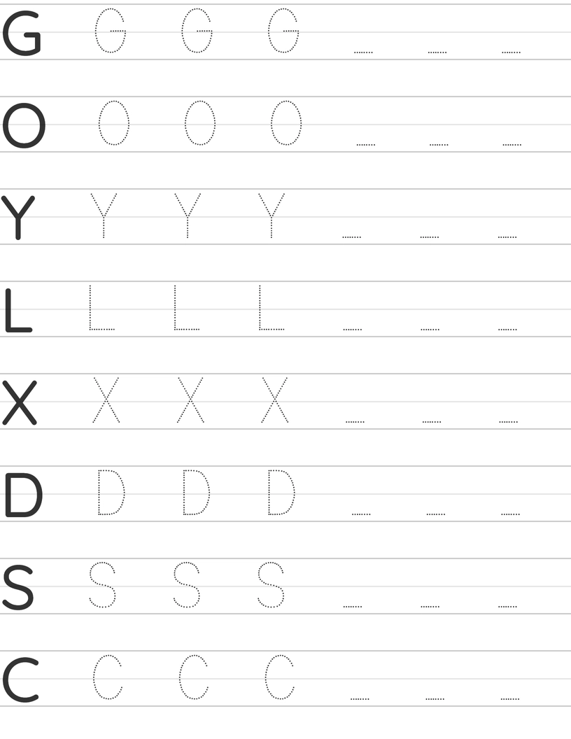 Alphabet Tracing Half-sheets Letter Writing Practice Worksheets worksheet