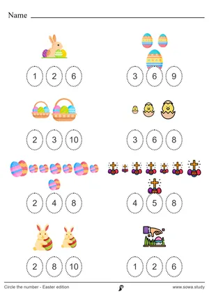 Circle the number - Easter edition