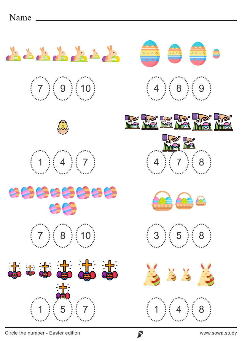 Circle the Number: Easter (Color) – version 1