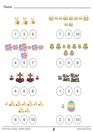 Circle the number - Easter edition