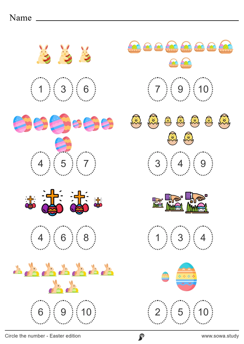 Circle the Number: Easter (Color) – version 2
