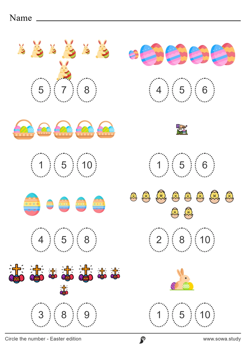Circle the Number: Easter (Color) – version 3