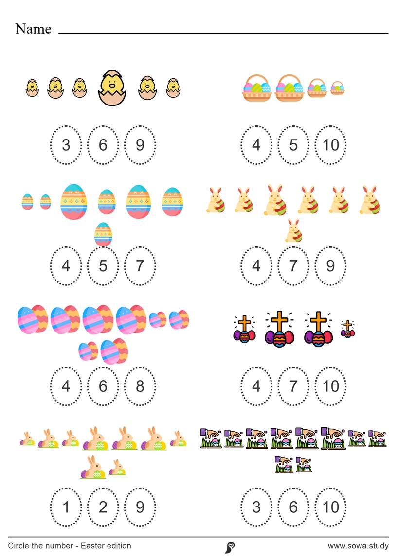 Circle the Number: Easter (Color) – version 4
