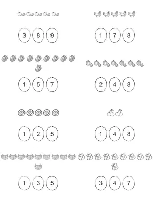 Circle the number of fruits