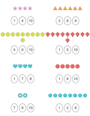 Circle the number of shapes